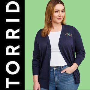 Torrid: Disney Tinkerbell V-Neck Button Down Sweater